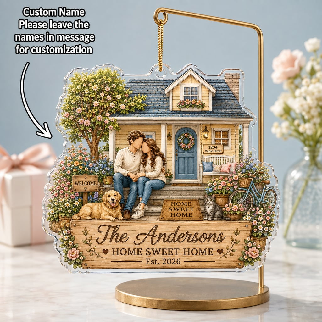 Ornament Personalized New Home Acrylic Hanging Decor Housewarming Gift