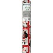 Holiday Time Single Roll Gift Wrap, Santa, 90 sq ft
