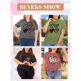 thumbnail image 3 of Anbech Women Heart Printed Plus Size T-Shirts Graphic LOVE Short Sleeves Casual Tees, 3 of 14