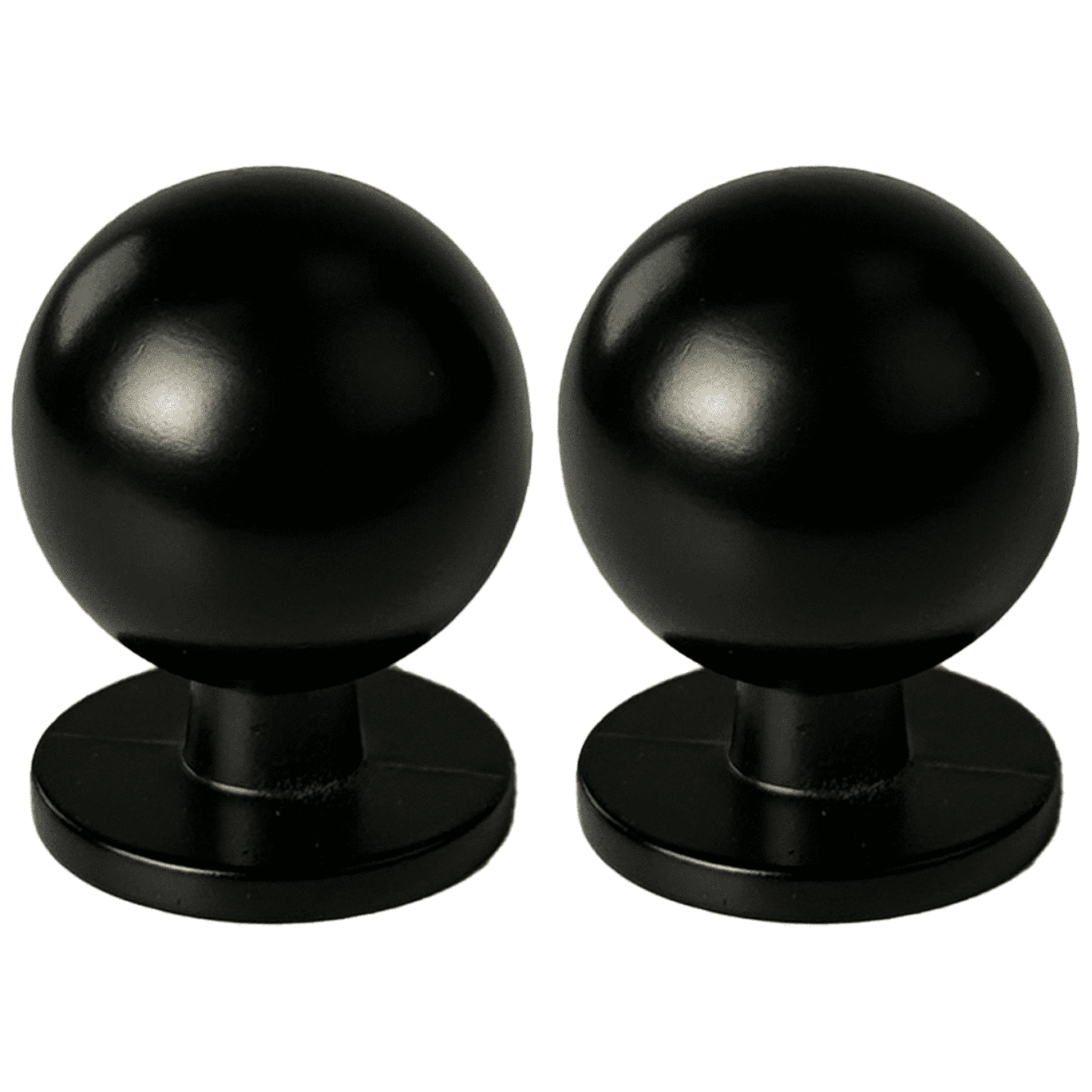 (2 pack) Mainstays Matte Black Round Ball Knob, Zamak, 2 pack