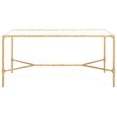 thumbnail image 2 of Safavieh Couture Isabellina Metal and Glass Glam Coffee Table, Brass/Clear, 2 of 10