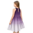 thumbnail image 4 of Abcomgle Summer Dress for Girls Casual Halter Neck Sleeveless Girls Dresses Gradient A-line Sundresses Basic Swing Dresses 9-10 Years,Purple, 4 of 7
