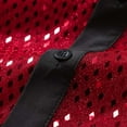 thumbnail image 6 of IYTR Men's Shiny Sequin Mesh Long Sleeve Shirts Casual Fashion Stretch Button Down Lapel Beach Shirt (Red,M), 6 of 8