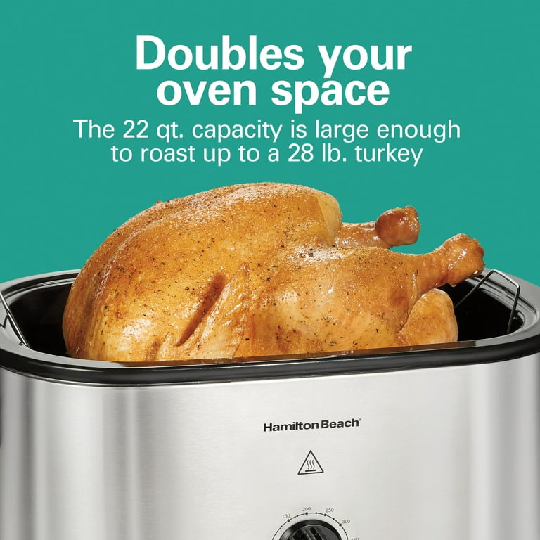 Hamilton Beach 22-Qt Electric Roaster Oven, Stainless Steel/Black