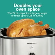 Hamilton Beach 22 Quart Electric Roaster Oven with Removable Pan, Stainless Steel