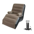 thumbnail image 1 of Sofá inflable, sillón, sofá perezoso, sofá multifuncional, fácil de transportar, ligero. marrón, 1 of 9