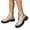 Gold, variant on Boots for Women Versatile Block Heel Round Toe Fashion British Side Zipper Ankle Booties Casual Platform Lace-up Outdoor Walking Shoes