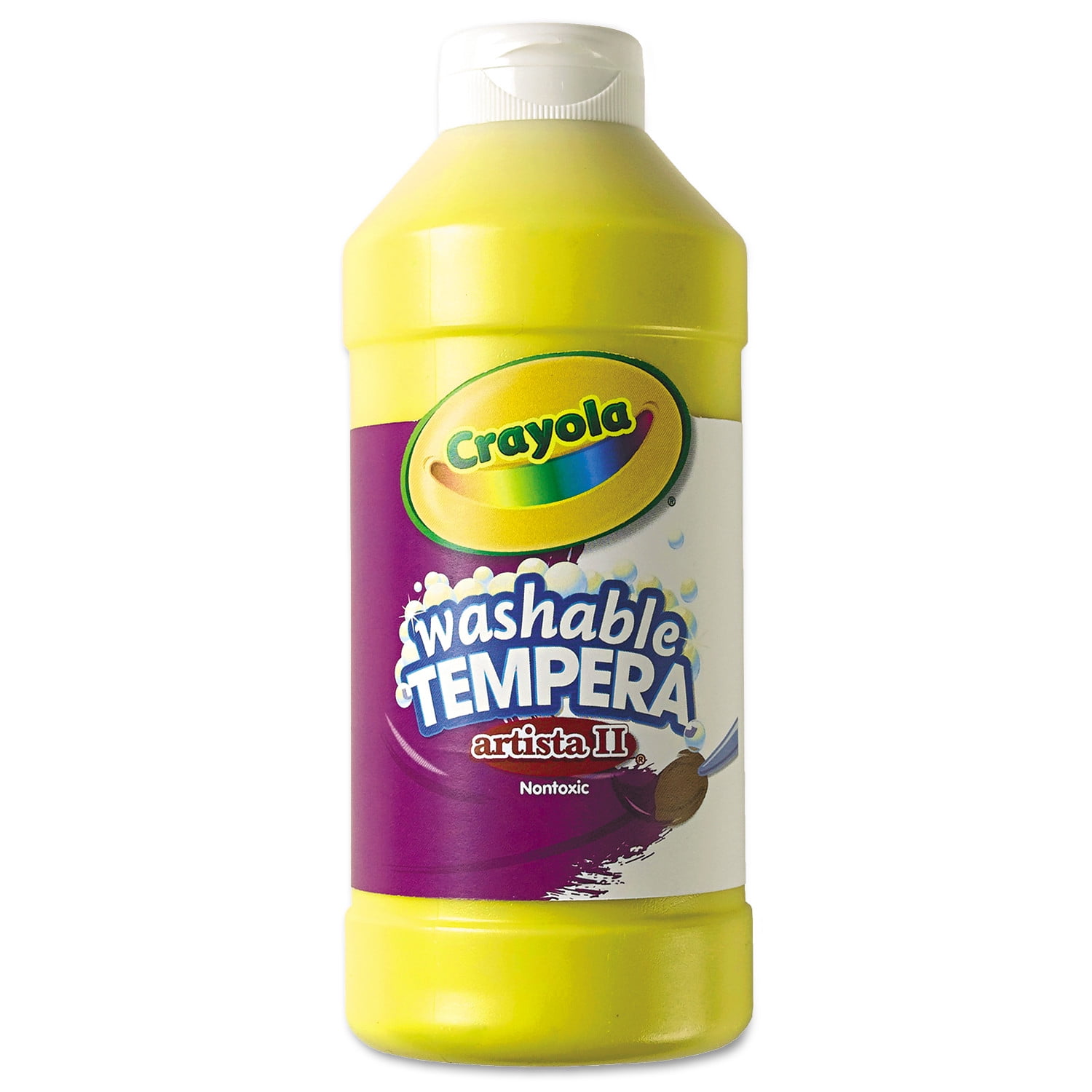 Crayola Artista Ii Washable Tempera Paint, Yellow, 16 Oz