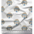 thumbnail image 1 of Soimoi Cotton Voile Fabric Peacock & Tree Block Print Fabric by The Yard 42 Inch Wide, 1 of 3