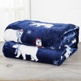 thumbnail image 2 of Great Bay Home Velvet Plush Fleece Holiday Printed Warm and Cozy Bed Blanket  (Twin, Navy Polar Bears), 2 of 6