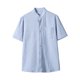 thumbnail image 2 of pstuiky camisetas de hombre, Camisa informal de manga corta con cuello alto, bolsillos y botones de color liso para hombre camisas casuales para hombre xxxxxl, 2 of 9