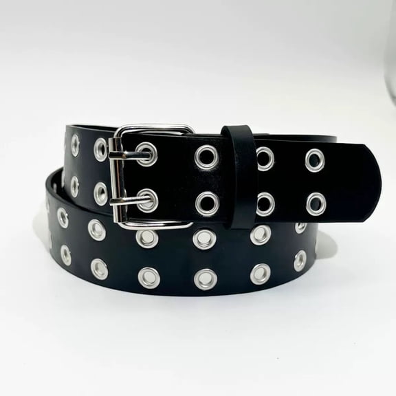 TELOLY Women'S Double Grommet Reversible Belt,Adjustable Belts for Women,Reversible Belts for Women,Black/White