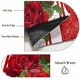 thumbnail image 6 of Valentine's Day Round Area Rug 4Ft Washable Circle Rugs for Bedroom Dining Room, Red Roses Floral Romantic Striped Non-Slip Carpet Floor Mats Indoor Outdoor Carpet Runner Aesthetic Home Decor, 6 of 8