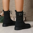 thumbnail image 5 of LOVZFMLL Boots for Women Ankle Combat Boots Lace Up Round Toe Adjustable Straps Low Chunky Heel Platform Fall Winter Boots, 5 of 8