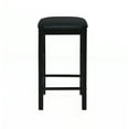 thumbnail image 5 of Linon Lancer Backless Wood Counter Stool, 25" Seat Height, Black Finish with Black Fabric, 5 of 10