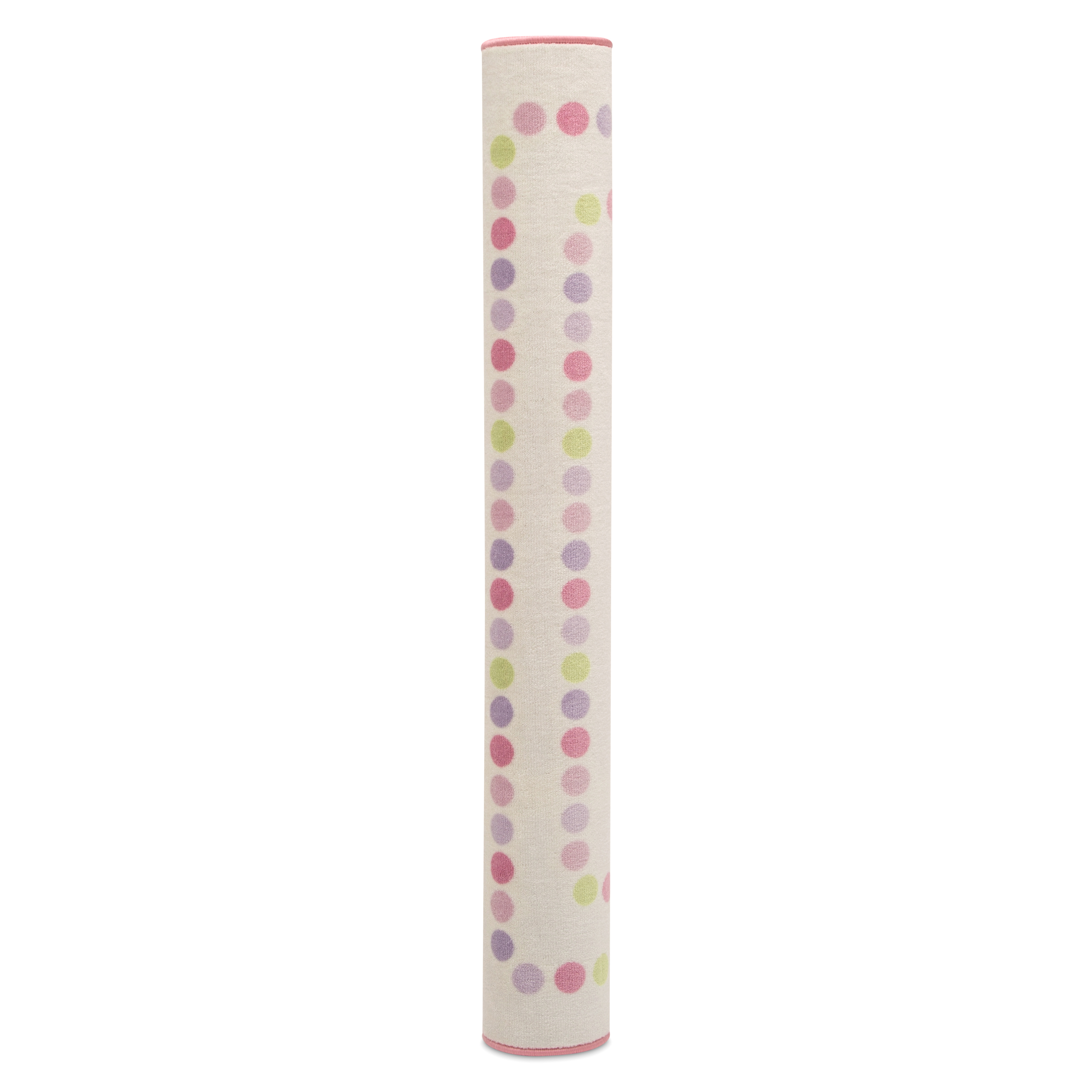 Delta Children Kids Pearl Dot Rectangle Area Rug, 53-Inch x 59-Inch, Cream/Pink