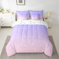 thumbnail image 2 of Castle Fairy Starry Sky Bedding Comforter Set 7-Piece for Boys Girls,Dreamy Princess King Bedding Sets,Gradient Pink Purple Ultra Soft Bed Sheets,Luxury Bedroom Decor,Reversible, 2 of 8