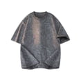 thumbnail image 2 of LEKWK Mens T Shirt Oversized Crewneck Acid Wash Graphic Tops Short Sleeve Speckle Print Drop Shoulder Loose Fit Tees Streetwear Casual Tops Dark Gray XL, 2 of 5