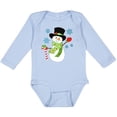 thumbnail image 3 of Inktastic Christmas Snowman in Top Hat with Candy Cane Boys or Girls Long Sleeve Baby Bodysuit, 3 of 5