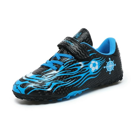 

Boys Girls AG/FG Soccer Shoes Outdoor Athletic Actual Combat Training Shoes Football Shoes For Kids (Little Kid/Big Kid) Black Blue 33