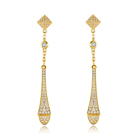 Barzel Vintage Inspired Gold Drop Earrings Made with Swarovski Elements