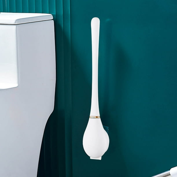 Escobilla de baño de pared sin taladro | Cepillo de limpieza para baño compacto con cerdas duraderas | Fácil instalación | Limpiador higiénico para baño doméstico y sanitario