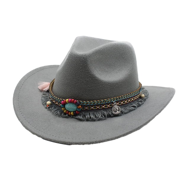 Sonducket Sombrero de vaquero occidental hueco de lana para niños, ligero y cómodo, para un estilo lindo y moderno Sombreros Gris