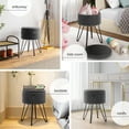 thumbnail image 6 of Hearth & Harbor Round Ottoman with Storage, Luxurious Foot Stool and Chic Vanity Stool with Storage, Elegant Textured Velvet Grey, 6 of 8
