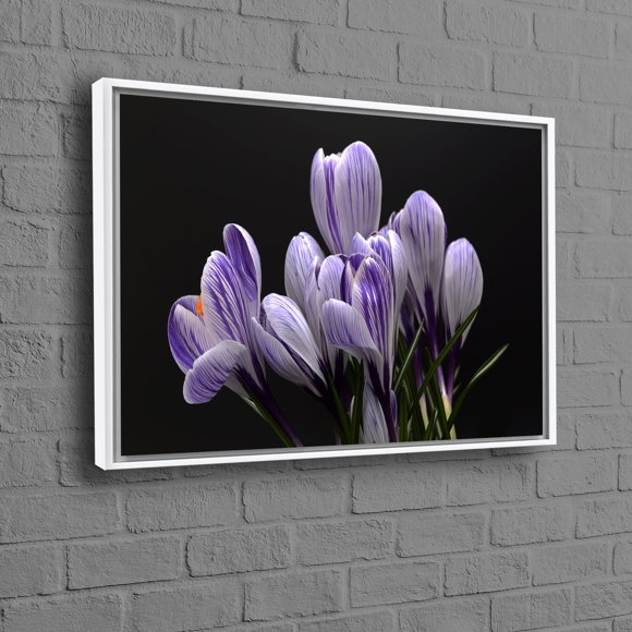 Stunning Purple Crocus Printed Office Wall Art Ideal for a Personalized Gift with Modern Artwork Aesthetic on Framed Canvas