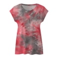 thumbnail image 5 of Xmyrz Womens T Shirts Loose Fit Low Neckline Ultra Summer Loose T-Shirt V Neck Short Sleeved Printed Casual Tops Casual Blouses, 5 of 6