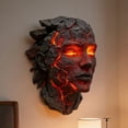 thumbnail image 4 of Cracked Soul Wall Light, 3D Resin Human Face Wall Sculpture Sconce with LED Lava Glow, Realistic Shattered Effect Artistic Night Light for Bedroom Living Room Corridor, Gothic Sci-Fi Home Decor, 4 of 5