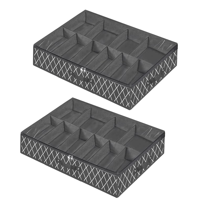 Under Bed Shoes Organizer Storage Bag Fits 8 Jumbo and 12 Pairs