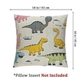 thumbnail image 4 of BANET  Pillow Cases Set of 2 Colorful Childish Dinosaurs in the Jungle on Checker Plaid Satin Pillowcase for Hair and Skin, Soft Breathable Bed Pillow Cover, Decorative Pillow Cases 24x24in, 4 of 7