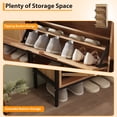 thumbnail image 4 of QinaQin Zapatera de ratán con 3 puertas abatibles, 1 cajón y repisas ajustables, organizador para entrada, sala o recámara con diseño ahorrador de espacio, 4 of 8
