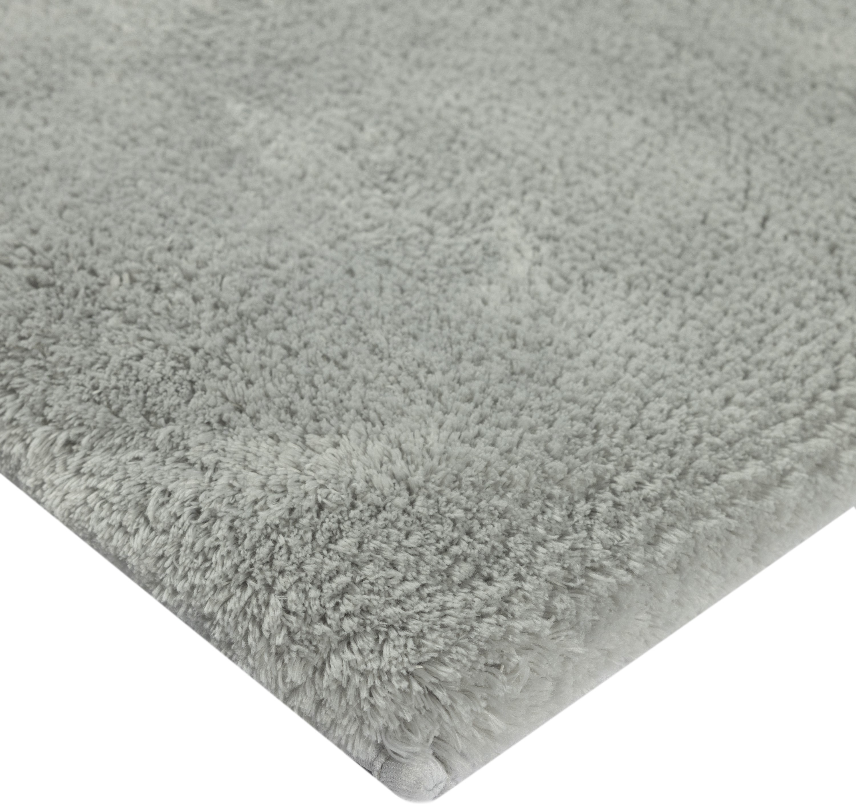 Hotel Style Silver Micro-Polyester 21" x 34" Bath Rug