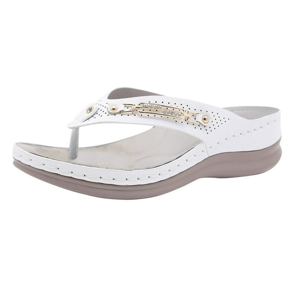 yulier Women's Orthotic Flip Flops Non-Slip Casual Thong Sandals Comfort Arch Support Soft Cushion Summer Beach Slippers for Women