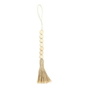 Dengmore Wood Beads Garland with Tassels 5 Styles Beads Rustic Natural Wooden Bead for Home Decor