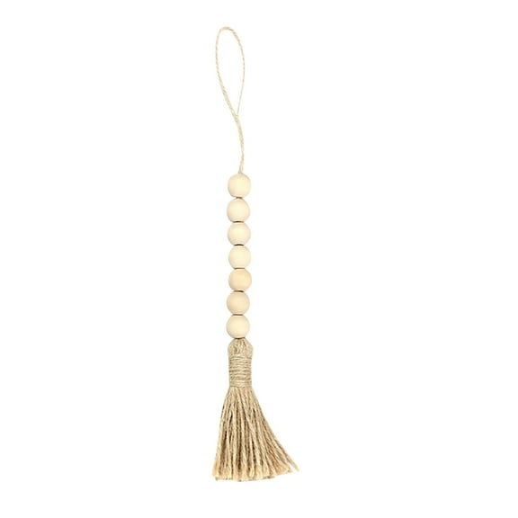 Wood Bead Garland with Tassels for Farmhouse Home Decor – Rustic Natural Wooden Bead Strands for Vases, Shelves, Christmas And Boho Style Decoration Harlik