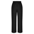 thumbnail image 5 of Stephy Women's New Thin Elastic Loose Large Size Korean Version of Everything Long Trousers Casual Trousers Haren, Black, L, 5 of 8