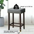 thumbnail image 5 of Costway Set of 2 Nailhead Saddle Bar Stools 24'' Height W/ Fabric Seat & Wood Legs Beige Gray Linen, 5 of 9
