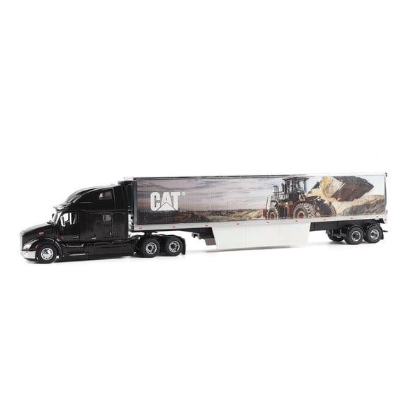 Diecast Masters 1/50 Peterbilt 579 Ultra Loft Semi Truck with CAT Mural Box Trailer 85768
