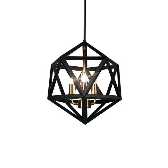 Dainolite 3 Light Chandelier - Matte Black