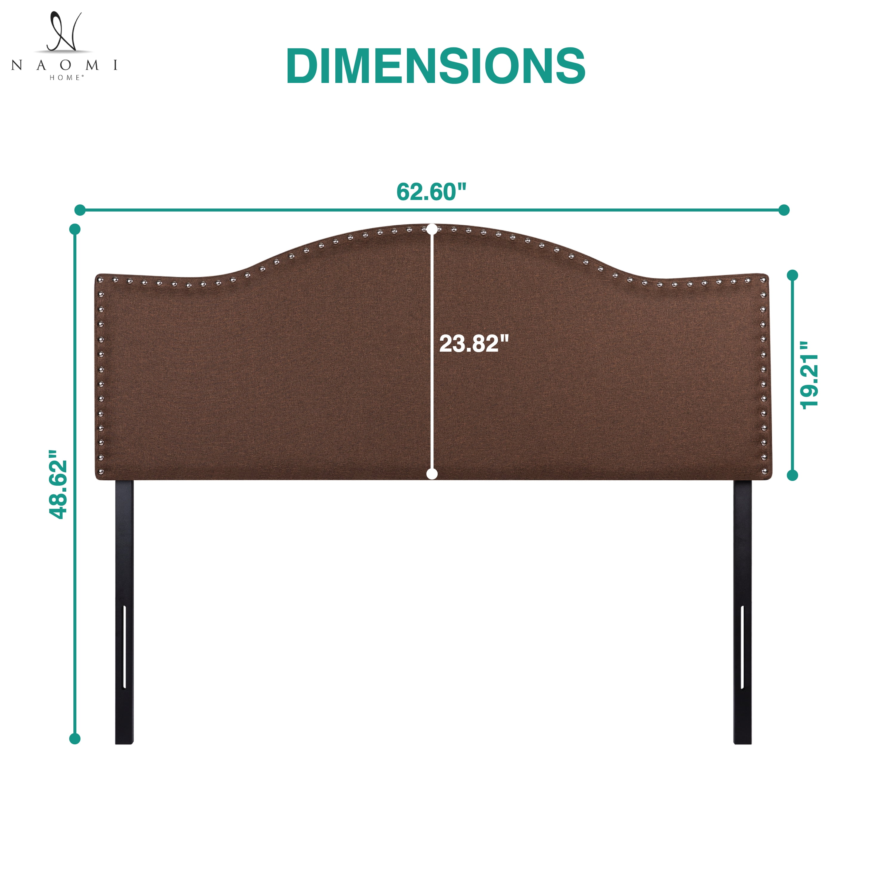 Catalina Headboards for Full Size Bed, Upholstered Nail Head Bed Headboard, 12 Adjustable Positions Full Headboard Only, Wall Mounted Headboard, Bed Backboard Linen Fabric Head Board - Espresso