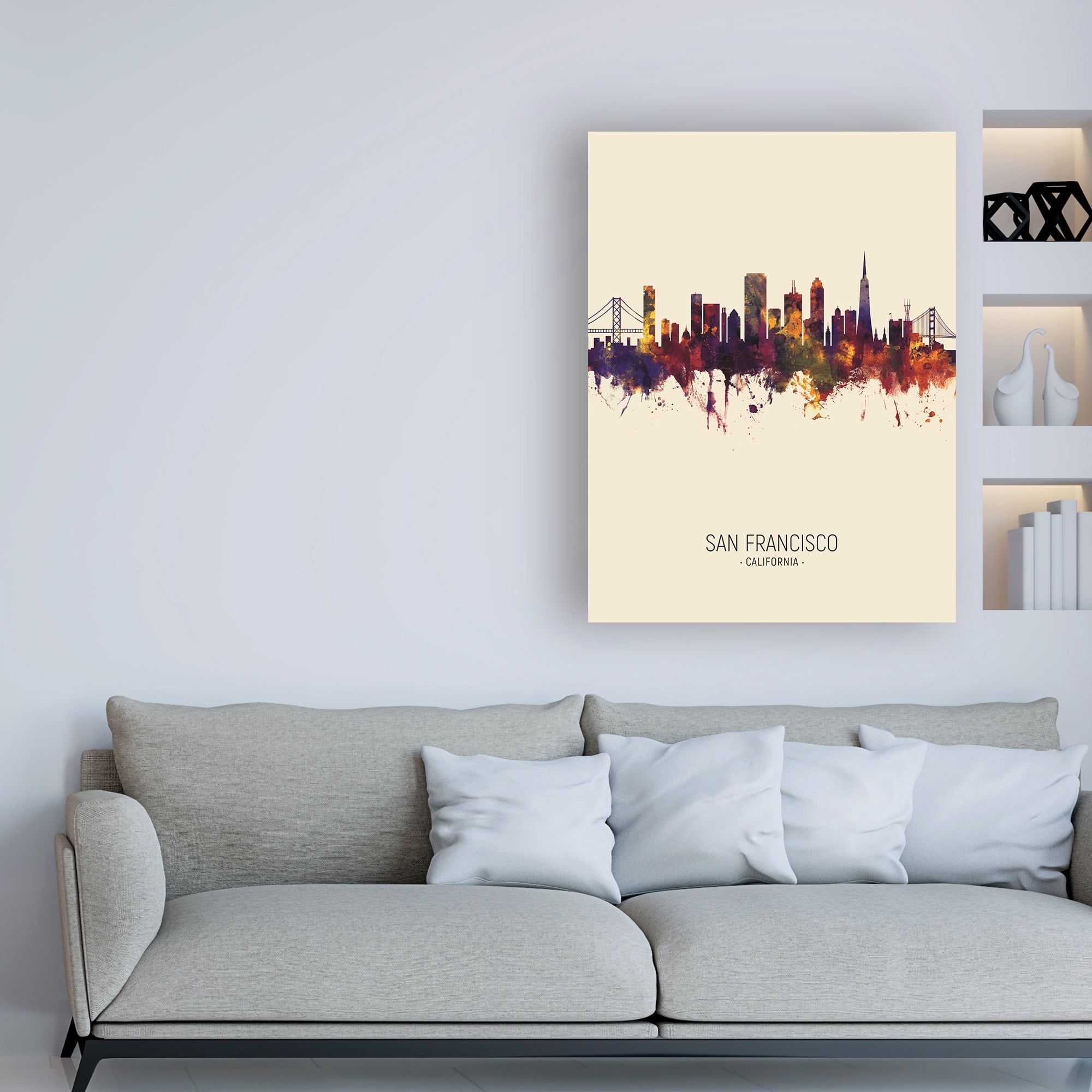Trademark Fine Art 'San Francisco California Skyline Portrait III' Canvas Art by Michael Tompsett