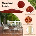 thumbnail image 3 of Demi Bonn 10 Feet Patio Umbrella with 8 Wooden Ribs and 3 Adjustable Heights, Outdoor Table Umbrella, Yard Umbrella, Red, 3 of 10