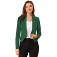thumbnail image 1 of Chaqueta Corta Casual de Negocios Allegra K sin cuello para Mujer Verde oscuro L, 1 of 6