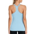 thumbnail image 3 of Women's Scoop Neck Tight Sport Camisole With Shelf Bra Racerback Yoga Tank Top, 3 of 6