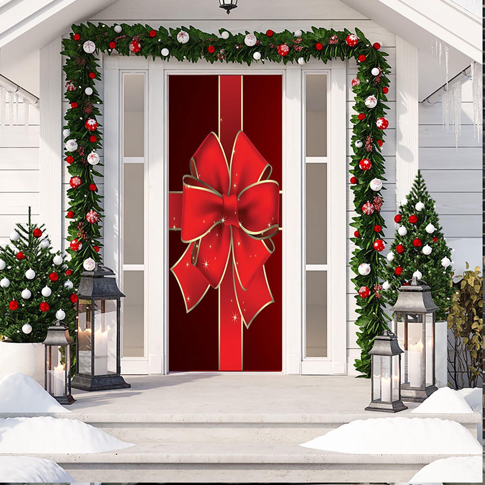 Baocc christmas decorations 3D Christmas Door Covers Christmas Party ...