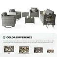 thumbnail image 3 of XIZZI 9PCS Patio Furniture Set Modern Cushioned Conversation Set Rattan Wicker Sofa with Corner Table Swivel Rocking Chair,Grey, 3 of 15