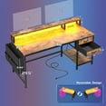 thumbnail image 4 of EnHomee 48" Computer Desk with Drawers, Desk with Power Outlet & Storage, Writing Desk with Monitor Stand for Home Office, Rustic Brown, 4 of 8